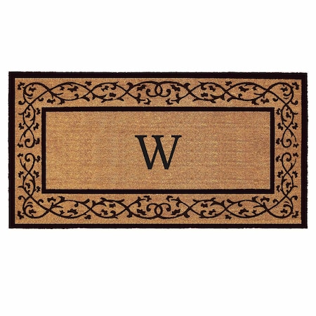 Monogram Door Mat, Black, Natural, 30 in W x 48 in L